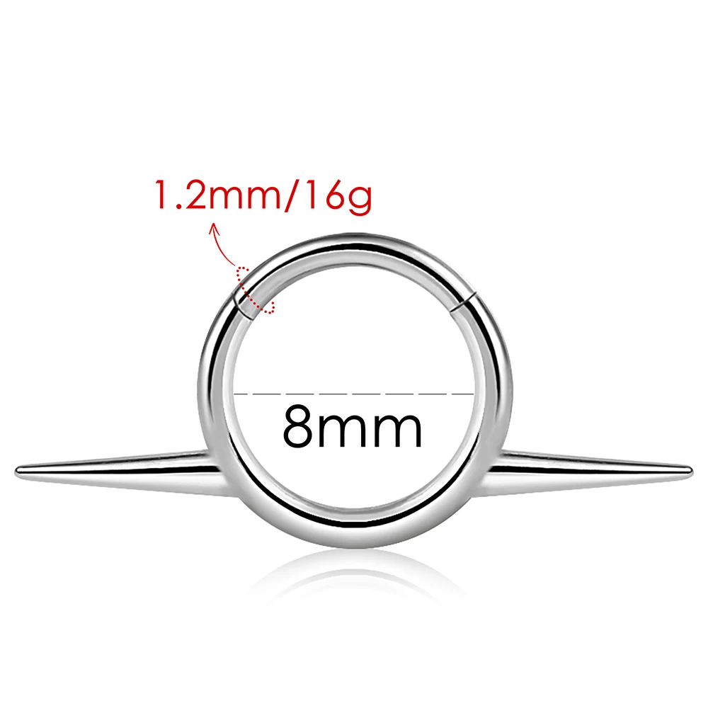 Twolobes 1PCS ASTM F136 Titanium Septum Clicker Nose Rings Hoop Studs Hinged Segment Ear Cartilage Tragus Helix Piercing Jewelry