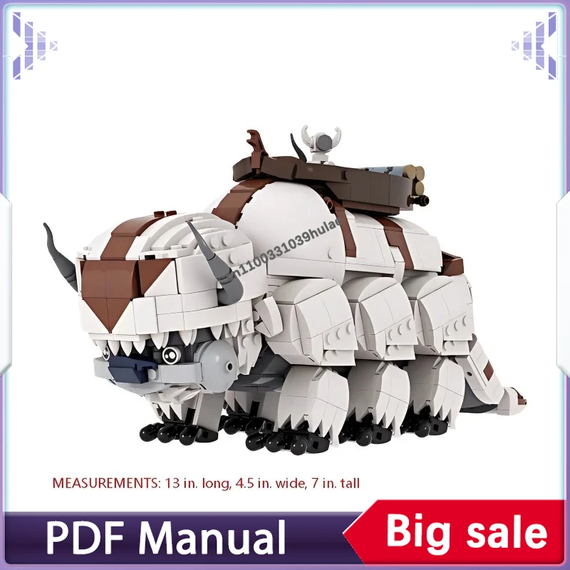 

Набор строительных блоков MOC «Аппа — Небесный бизон», 1650 деталей, большая модель летающего зверя для демонстрации