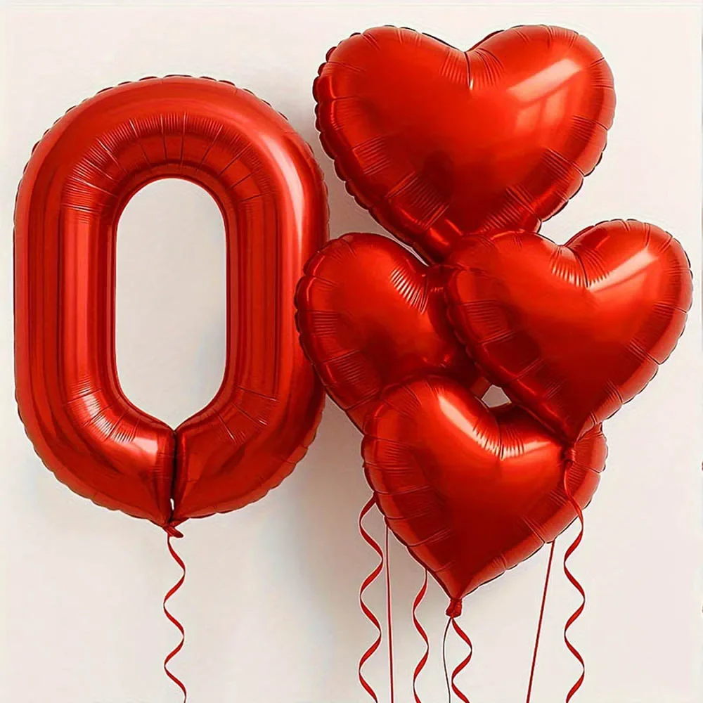 7-teiliges 40-Zoll-Digitalballon-Set aus roter Folie, 18-Zoll-Liebesherz-Ballon für Valentinstag, Geburtstag, Hochzeit, Jahrestag, Party, Geschenke – Detail 3