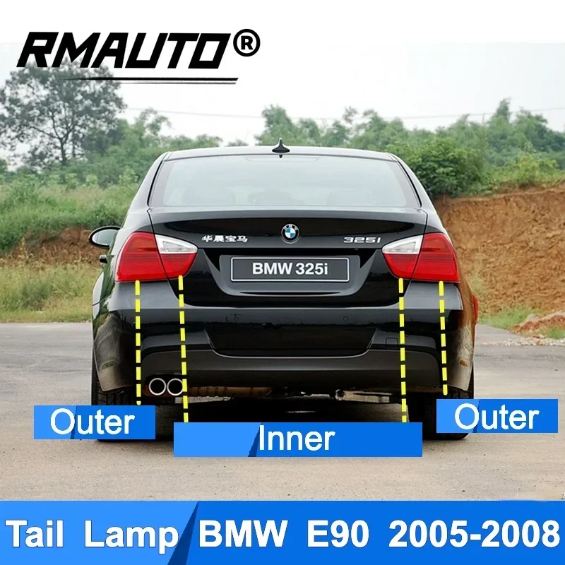 RMAUTO LED Car Tail Light Assembly Tail Lamp Rear Lamp Brake Light Fog Turn Signal For BMW E90 3 Series 2005-2008 2009-2012