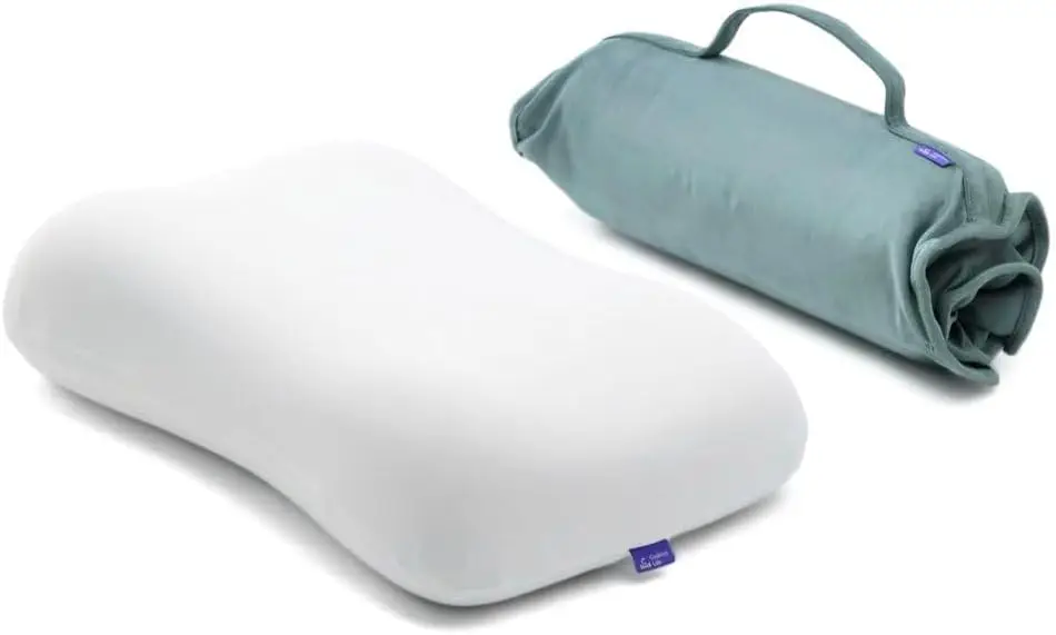 Cushion Lab Travel Deep Sleep Pillow – Compact Memory Foam Neck Pillow for Sleeping, Portable Pillow for Hotels, Camping, Side &