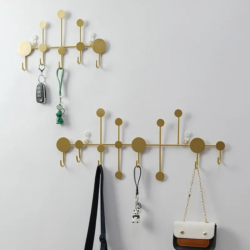 

Hole-free decoration fitting room coat rack Nordic creative hook entry key rack storage wall entrance wall hanging