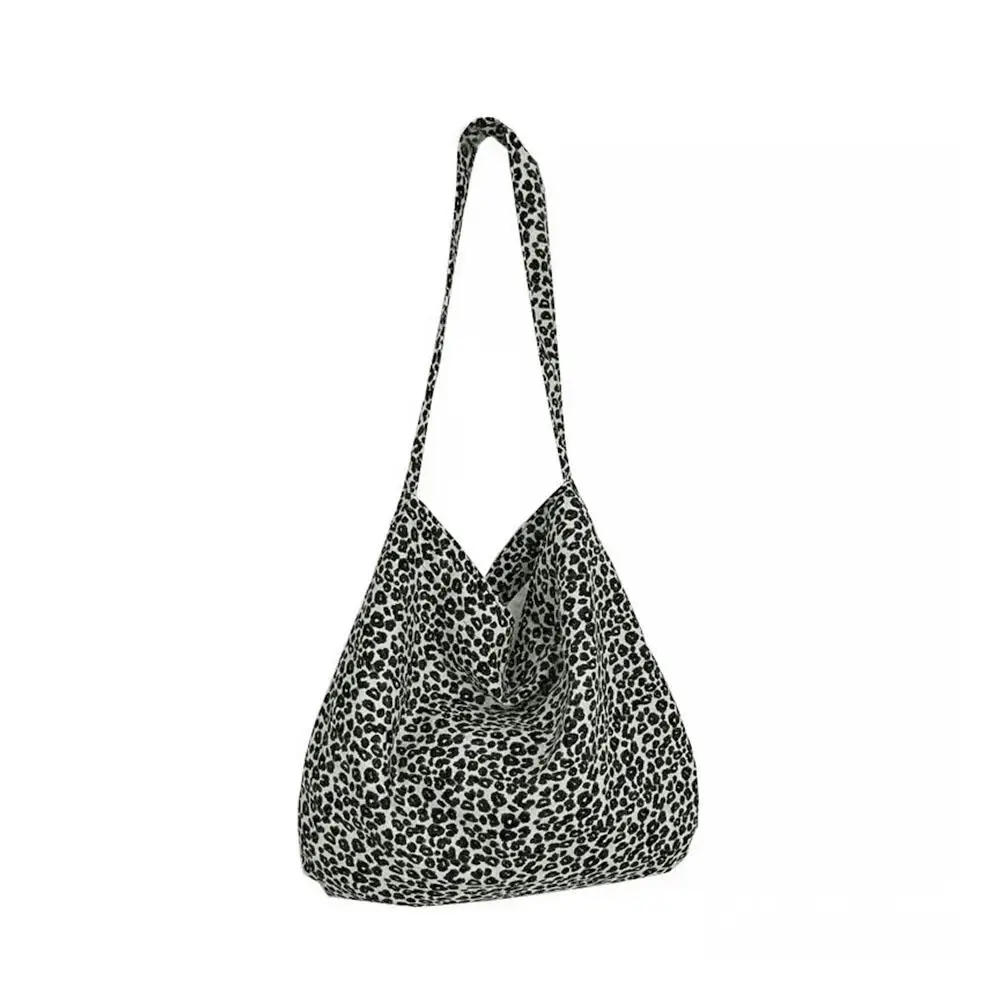 Borsa a tracolla con stampa leopardata borsa per la spesa per donna borsa a tracolla di grande capacità moda coreana Versatile tela Casual Y7P9