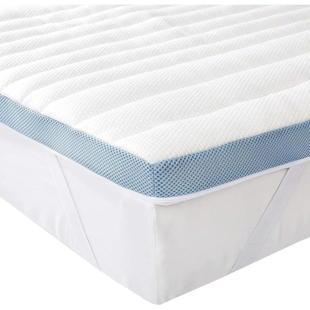 Coprimaterasso 135 X 190 Cm Memory Foam, 5 Cm con Angoli Elastici, Materassi Bianco