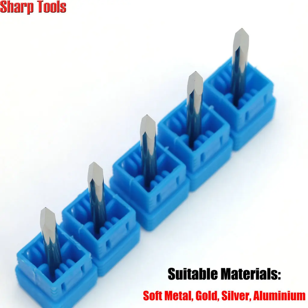 30 มุม 3.175x0.2 มม.3 หน้าพีระมิด PCB แกะสลัก Bits CNC Router เครื่องตัดโลหะแกะสลัก V-Shape คาร์ไบด์ End Mill เครื่องมือ