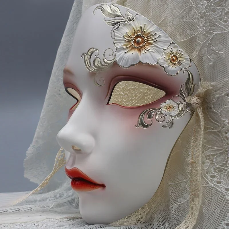 Han Suit Dressing Mask Antique All Face Men And Women Masked Ball Tiktok Net Red Hand Painted Masks Hanfu Accessories Gift