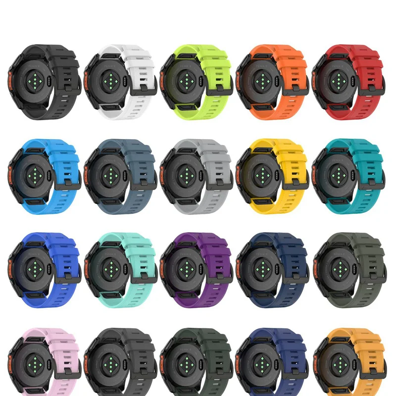 Quick Fit 22 26mm Luminous Silicone Watch Band  For Garmin Fenix 6 6X 7 7X 5 5X Plus  Fenix8 More Colors Available Using