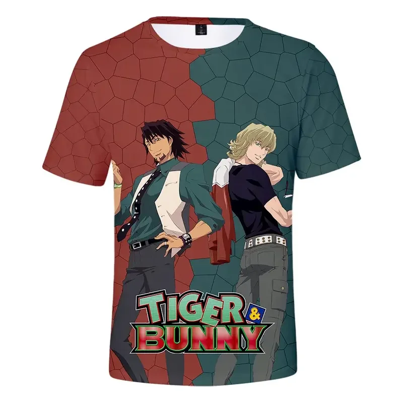 2022 new arrival Tiger & Bunny 3D T-shirt loose short-pulled casual all-match neutral T-shirts tops