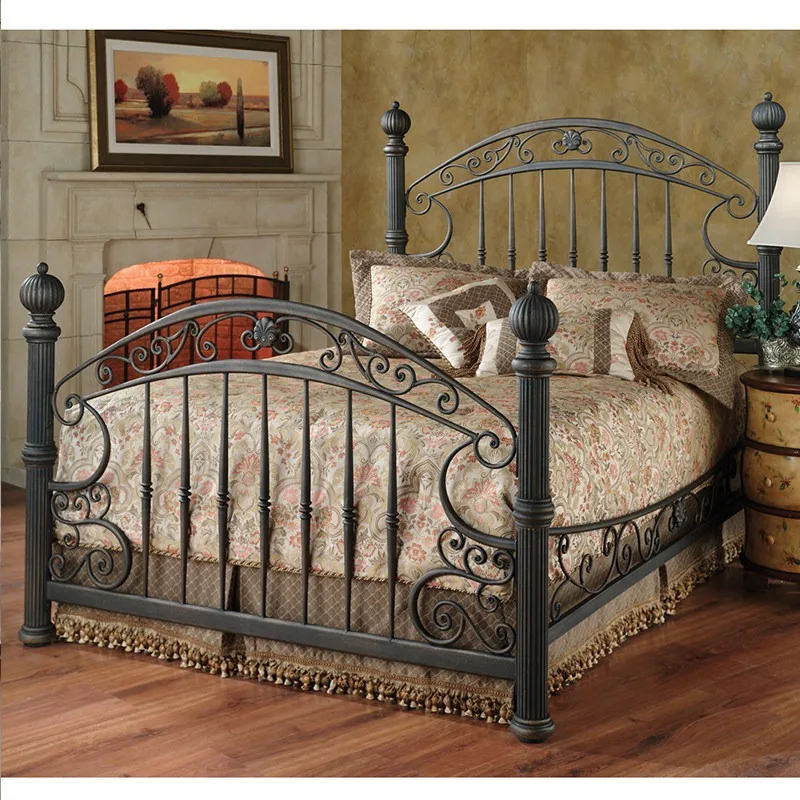 Retro wrought iron bed 1.8 meters European iron frame 1.5 meters Children's princess bed Simple modern single bed
