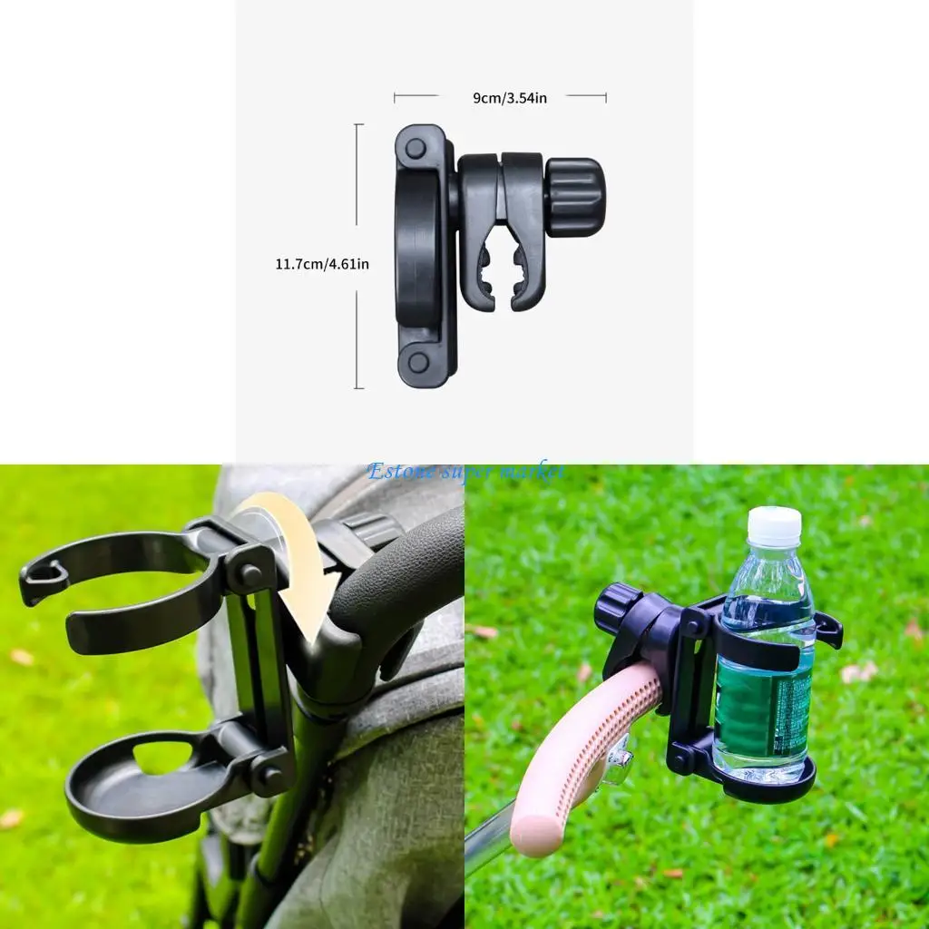 

090B Collapsible Strollers Accessories Rotatable Cup Stand Rack Beverage Holder Shelf