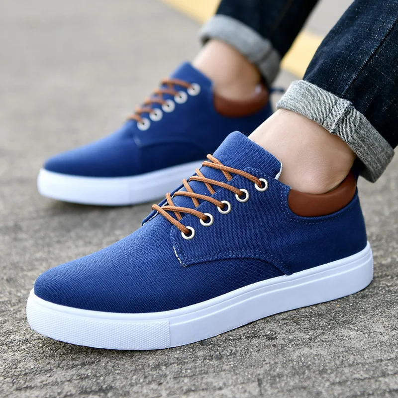 Canvas Sneakers for Men  Brand Breathable Male Big Size  Cozy Man Walk Flat Trainers White Black Gray Blue Red Sneakers