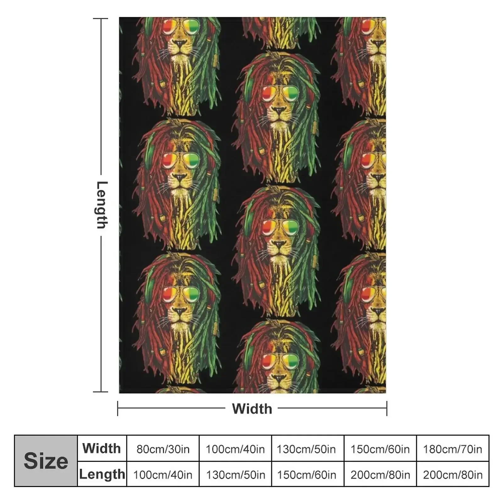 Rastafari Lion Reggae Lover Throw Blanket Stuffeds anime Blankets