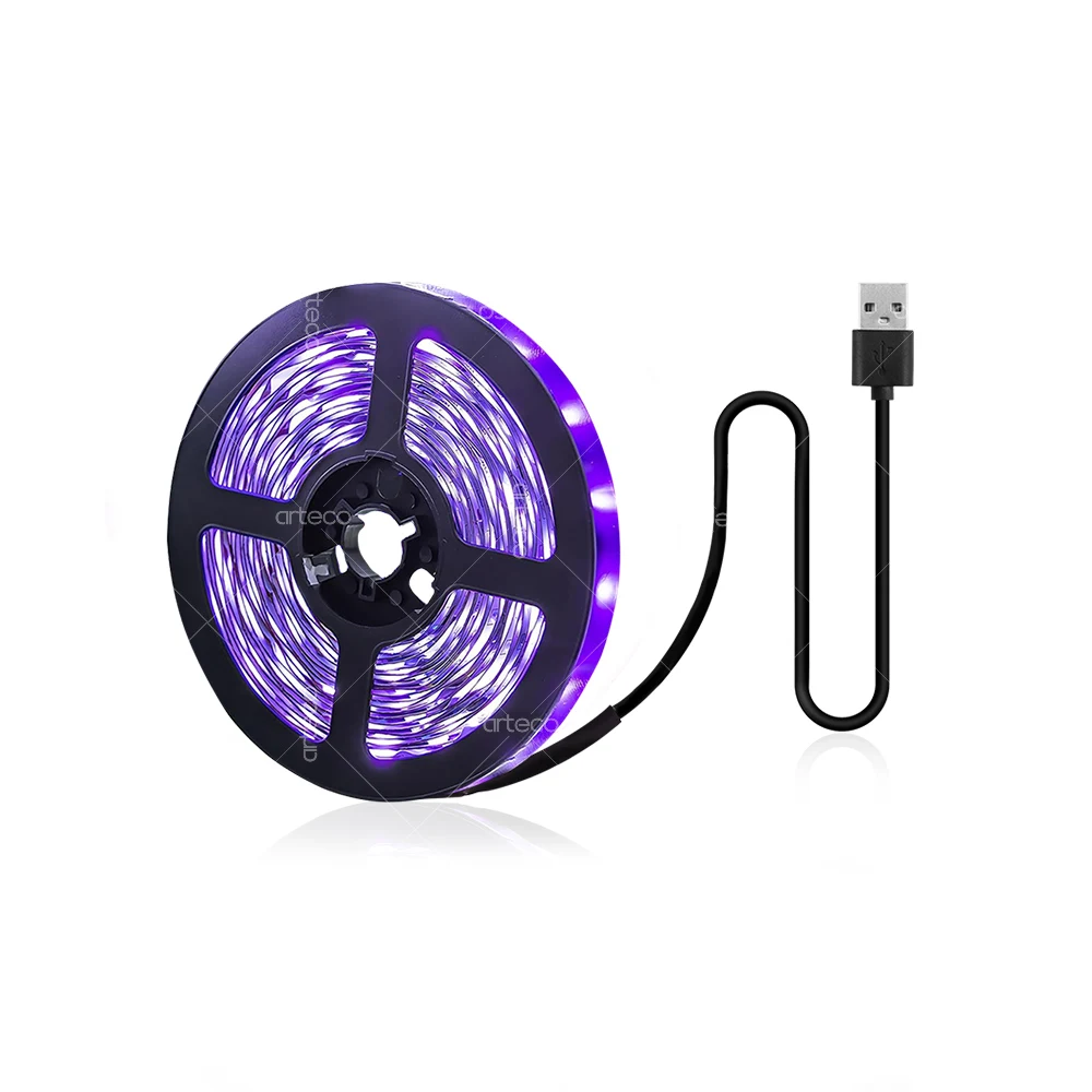 USB LED UV bande de lumière noire 385nm-400nm lampe UV ultraviolette pour tache d'urine animale lumière noire Halloween noël danse DJ décor de fête