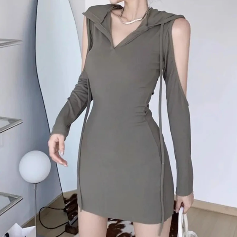 Bodycon Obcisły Gorset Zmysłowy Seksowny Bandaż Damski Sukienki Z Długim Rękawem Odzież Nowość W Casual Młodzieżowej Estetycznej Kpop G Kobiecej Sukienki