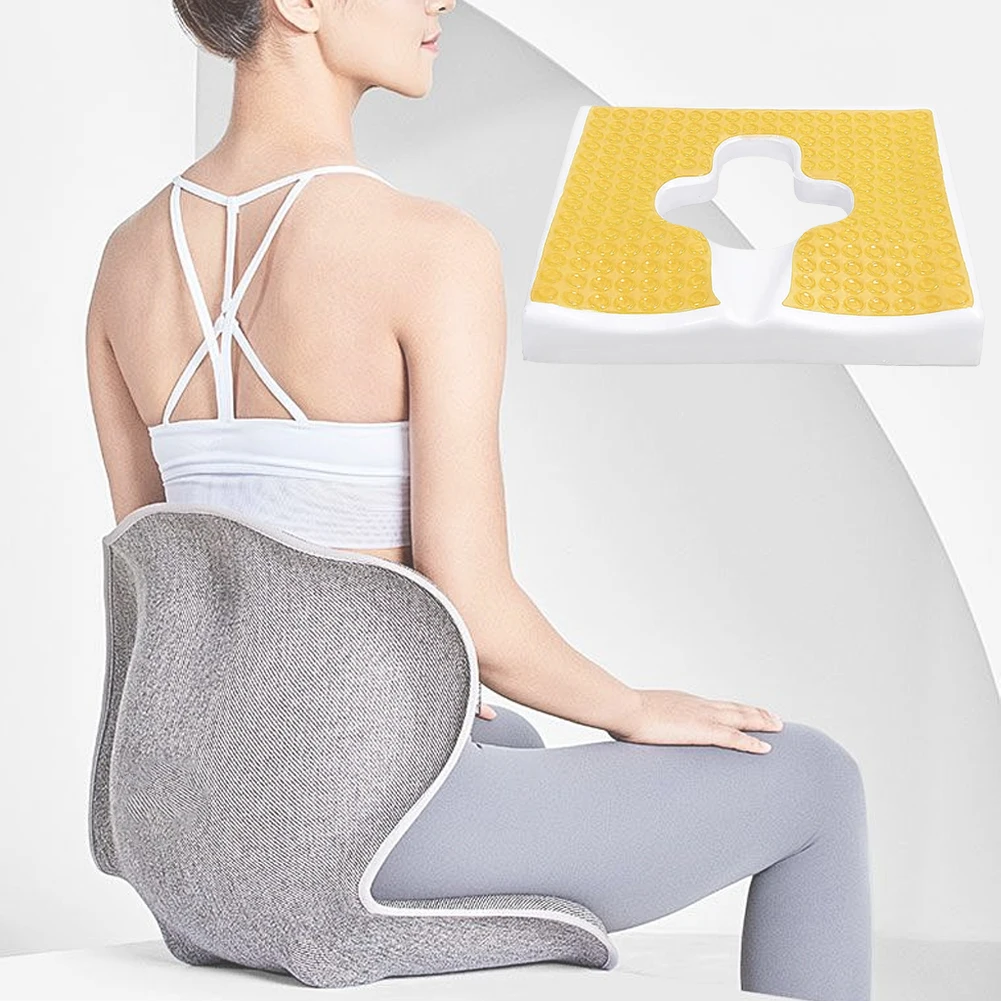 

Дышащая подушка от пролежней с Т-образным вырезом и треугольным наклоном, Т-образная подушка для инвалидных колясок, для взрослых, офисных кресел, для пожилых людей