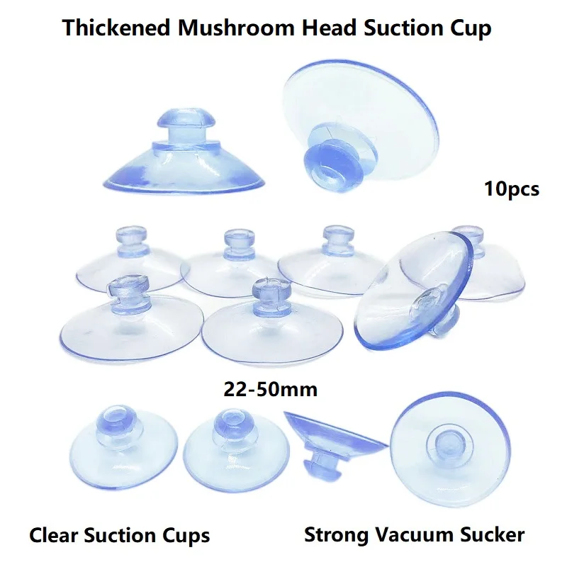 

22/30/40/50mm Mushroom Head Sucker PVC Suction Cups Clear Suction Pad Strong Vacuum Sucker Glass Sucker for Kitchen/Bathroom/Car