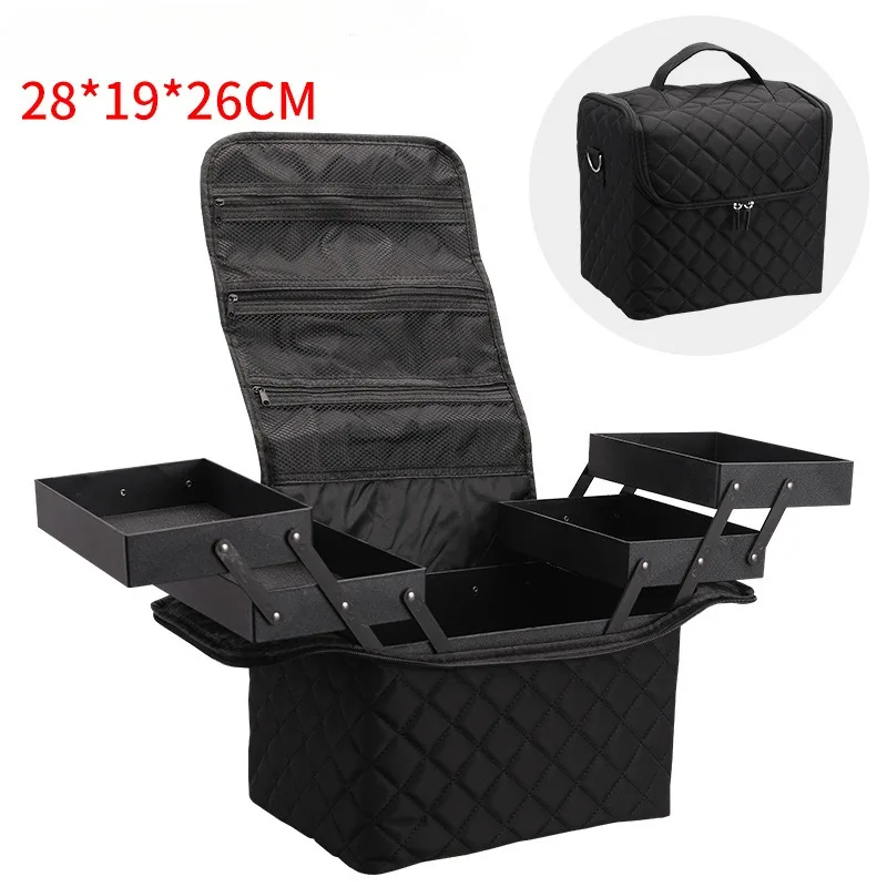 Large Capacity Cosmetic Storage Portable Makeup Bag Multi-layer Tattoo Nail Art Toolbox Simple Advanced High Appearance Level