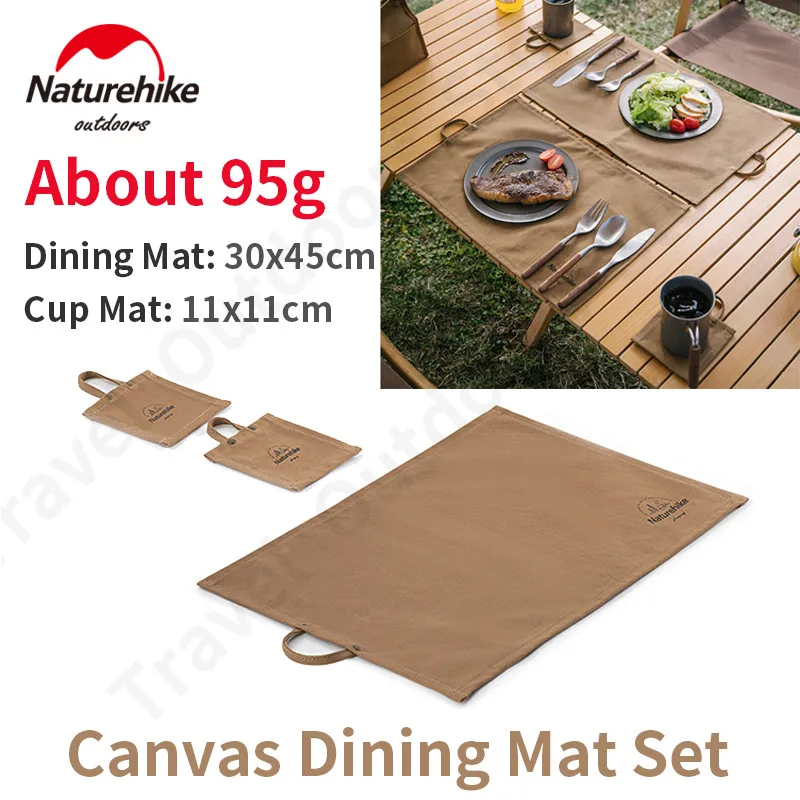 Naturehike Camping Oil-Proof Picnic Mat Ultralight 12 Canvas Waterproof Heat Insulation Coaster Western Food Mat 3-Piece Set