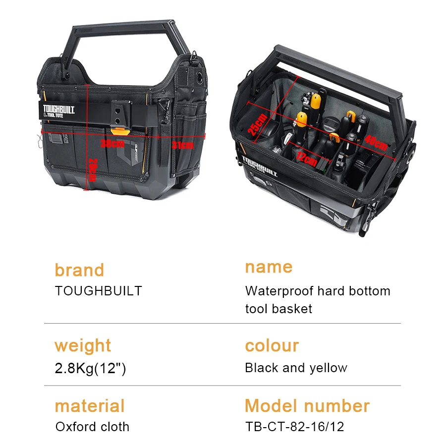 TOUGHBUILT TB-CT-82-12/TB-CT-82-16 Medium/Large Tool Tote 1Pcs