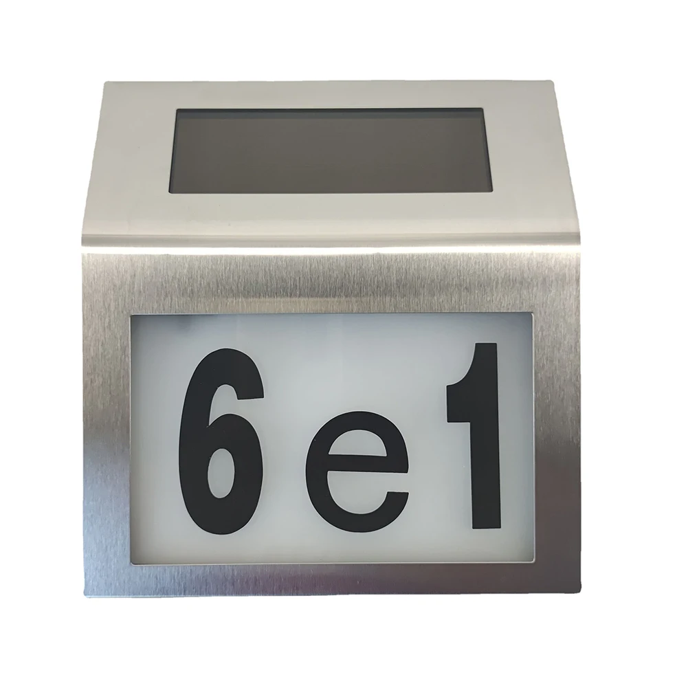 House Number LED Solar Lamp Waterproof Outdoor Garden House Address Number Sign Door Plate Wall Lighting Fixture
