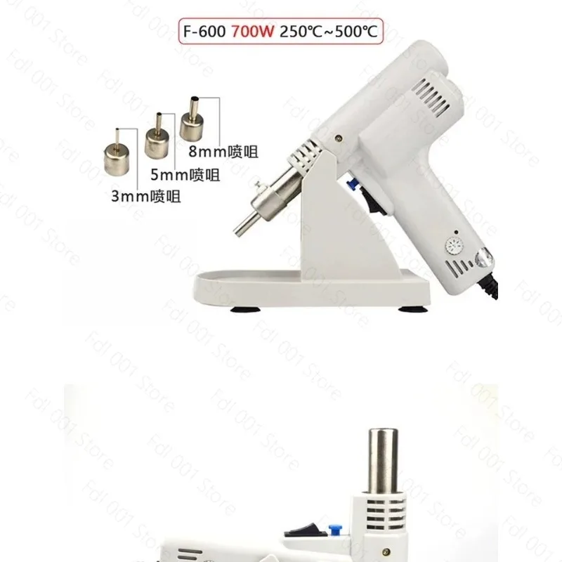 F-600 Hot Air Rework Station 700W Portable Soldering Iron Adjustable Constant Temperature 250-500C Desoldering