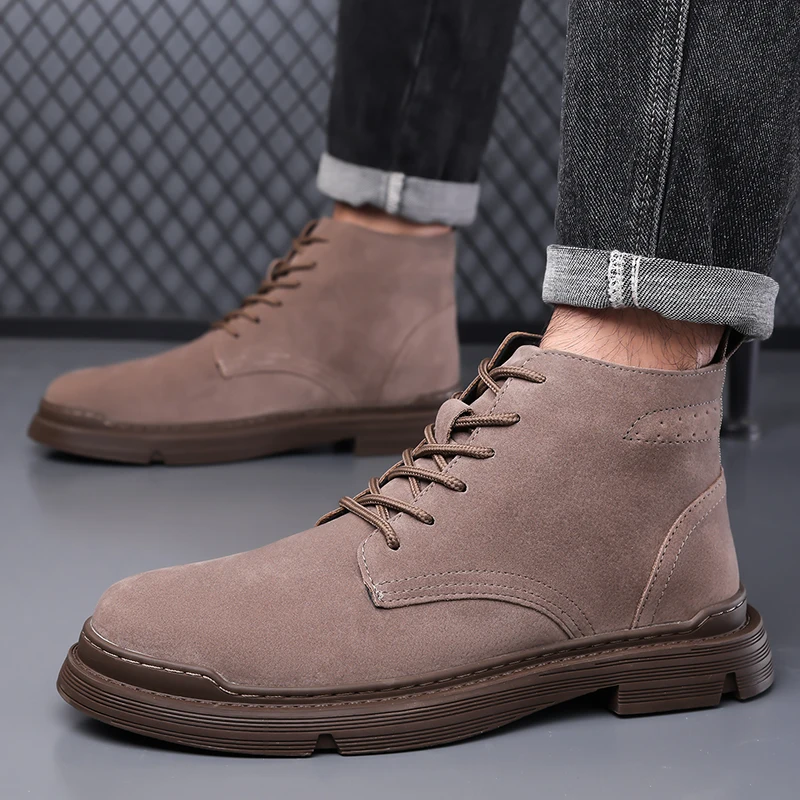 

Повседневные мужские ботинки. Высококачественные осенние и зимние стили. Модная уличная прогулочная деловая офисная молодежная обувь, универсальная.