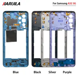 10Pcs, For Samsung A32 4G A325F A32 5G A326F A326 Middle Bezel frame Antenna Case Cover Replacement Parts with NFC Flex Cable