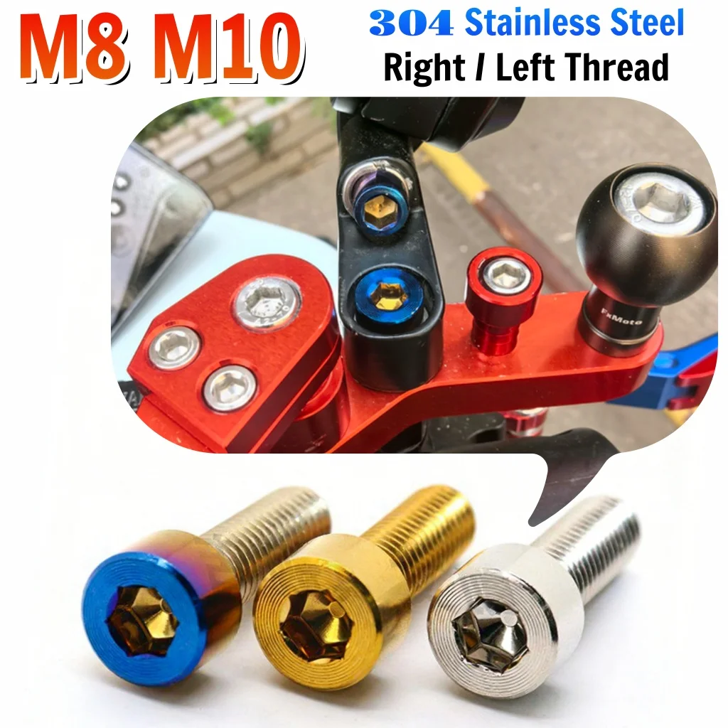 Beicai Hex Socket Cap Screw Plated SUS304 Stianless Steel Burning Blue Plated Allen Bolts Left/Right Thread M8 M10