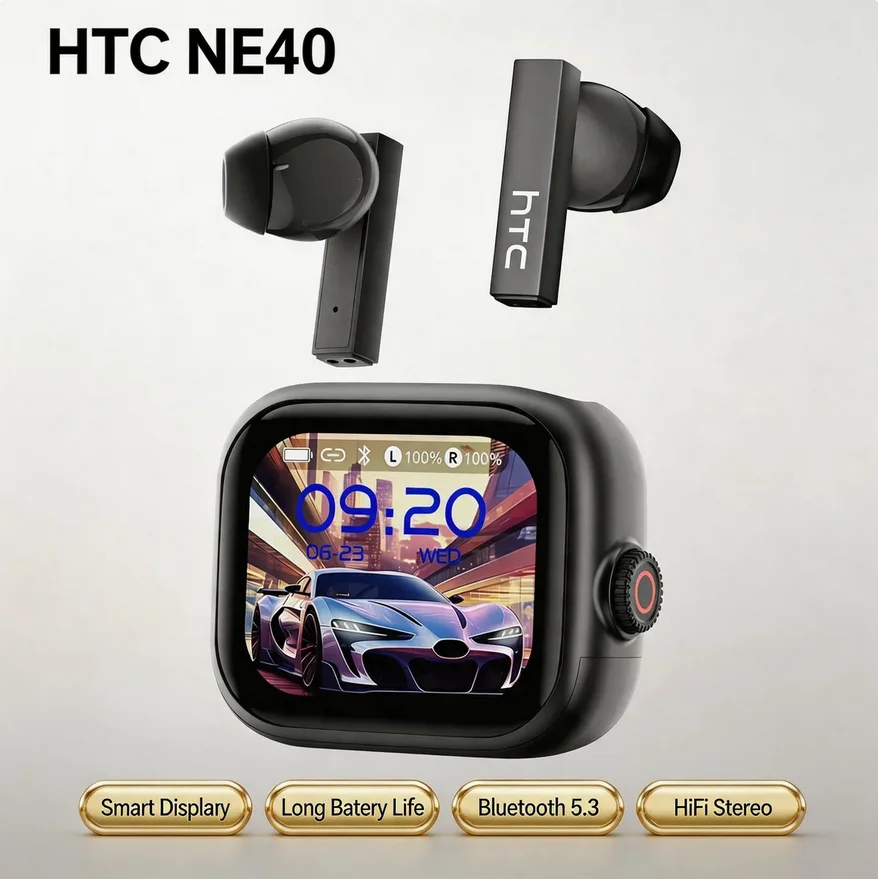 HTC NE40 TWS Wireless Earphones Bluetooth 6.0 ENC Noise Redu