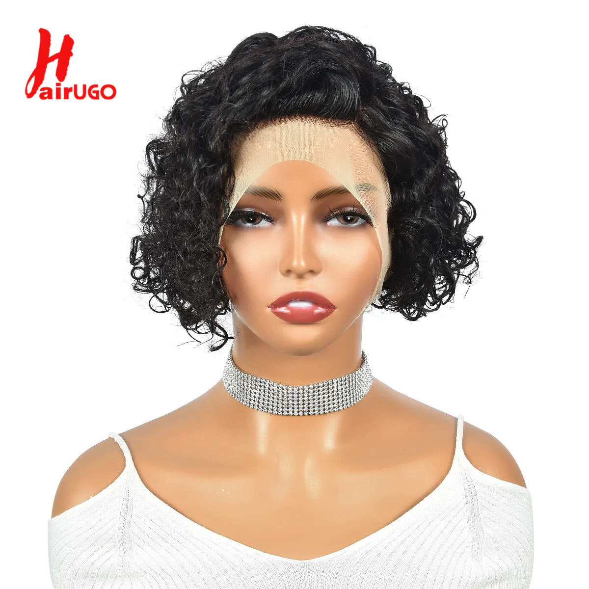 

8" Curly Pixie Cut Lace Front Wig13*4 Lace Front Pixie Cut Wigs For Women Jerry Curly Human Hair Wigs Transparent Lace HairUGo