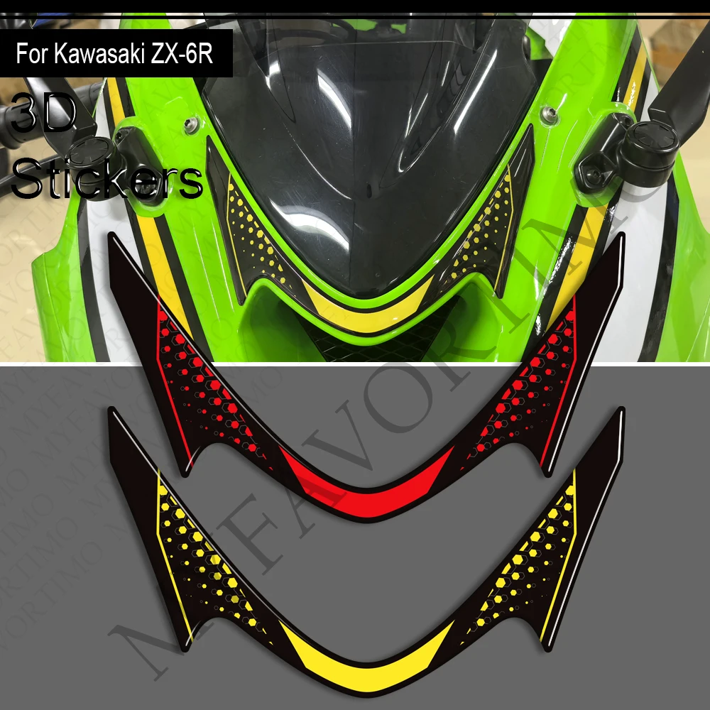 

For kawasaki Ninja ZX-6R ZX6R ZX - 6R Motorcycl Tank Pad Gas Fuel Oil Cap Protector Front Face Fairing Fender 3D Stickers Decals
