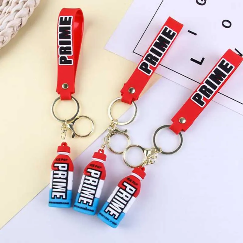 Creative Colorful Drink Bottle Doll Keychain Cute Prime Drink Keychain for Car Key Bag Women Men Party Favors Keyring Gifts