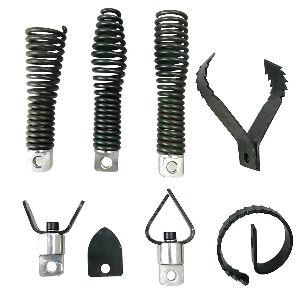 

8 шт., инструменты для трубопровода, набор резаков для очистки канализации, инструменты для дноуглубления, комбинированная режущая головка с пружиной для различных приложений для дноуглубления