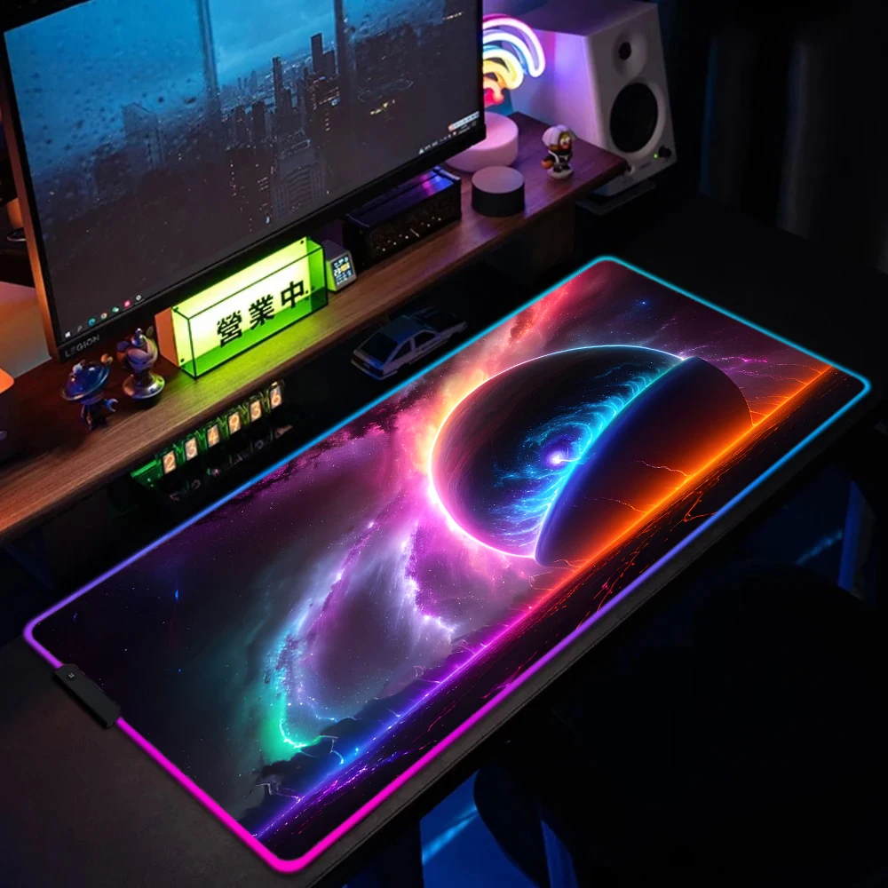 RGB mouse pad with anti-slip rubber bottom