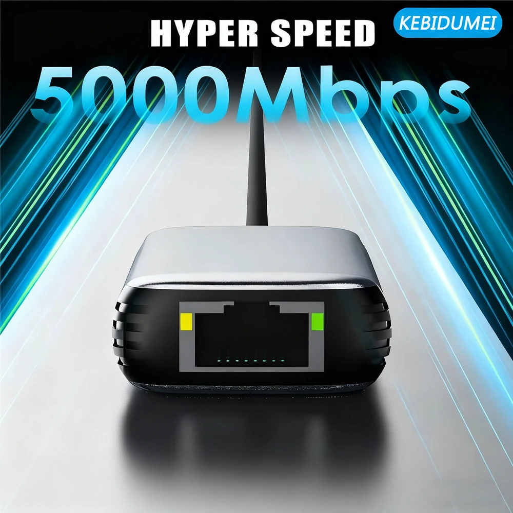 

5000Mbps Wired Network Card High Speed Ethernet Adapter 2 in1 USB3.0 Type-C to RJ45 Gigabit Converter For MacBook Notebook PC
