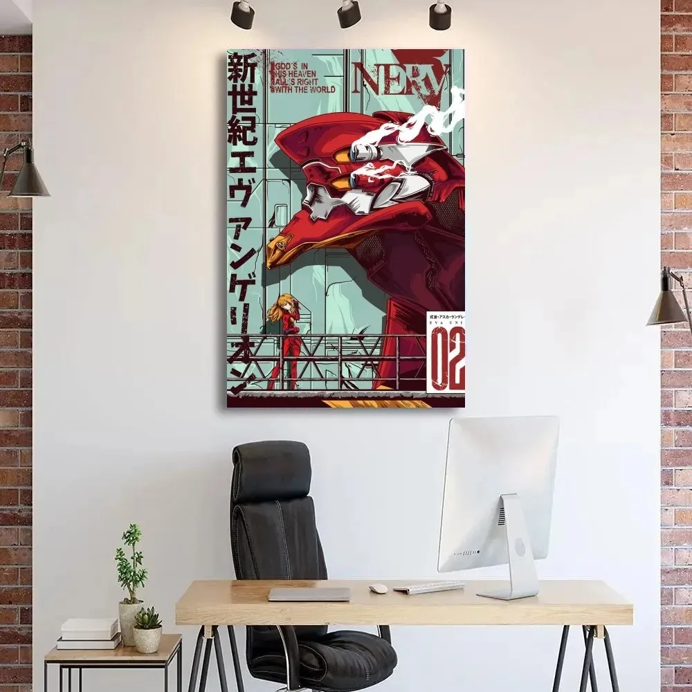 Anime Neon Genesis Evangelion EVA Unit 01 Unframed Canvas Print Wall Art Poster for Living Room Bedroom Game Room Home Decor view 2