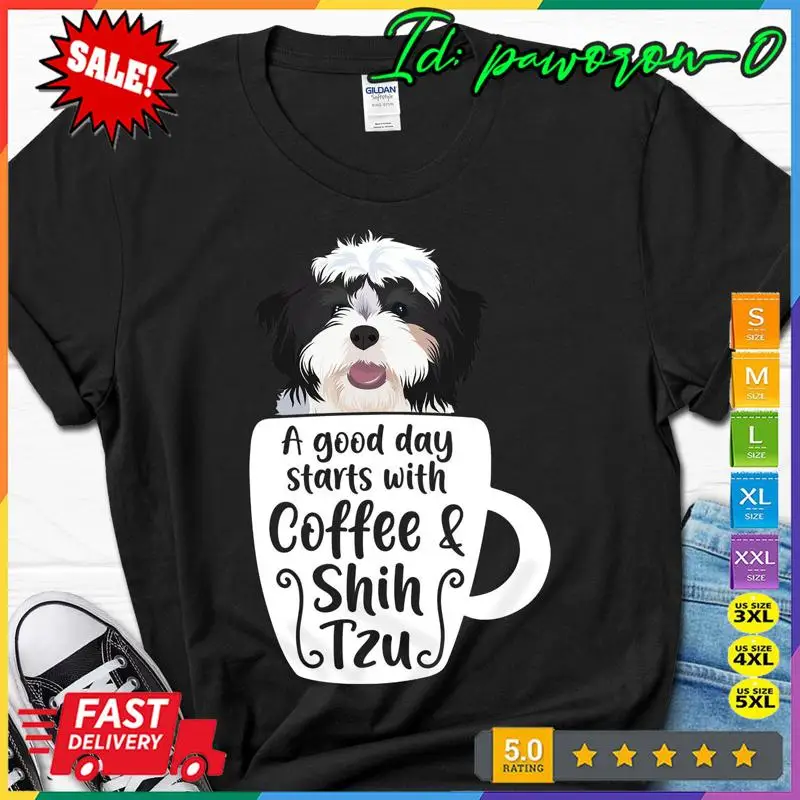 

Funny Shih Tzu T Shirt Owner Coffee Lover Tz