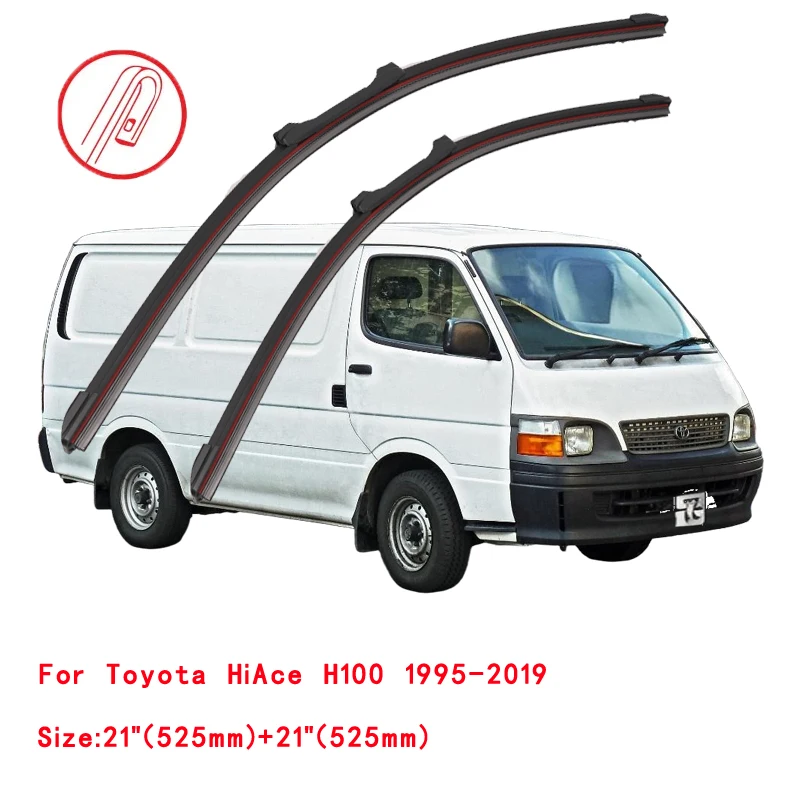 For Toyota HiAce Van Bus H100 H200 H300 1995 2000 2005 2008 2010 2014 2018 2019 2020 2022 Double Rubber Windshield Wiper Blade