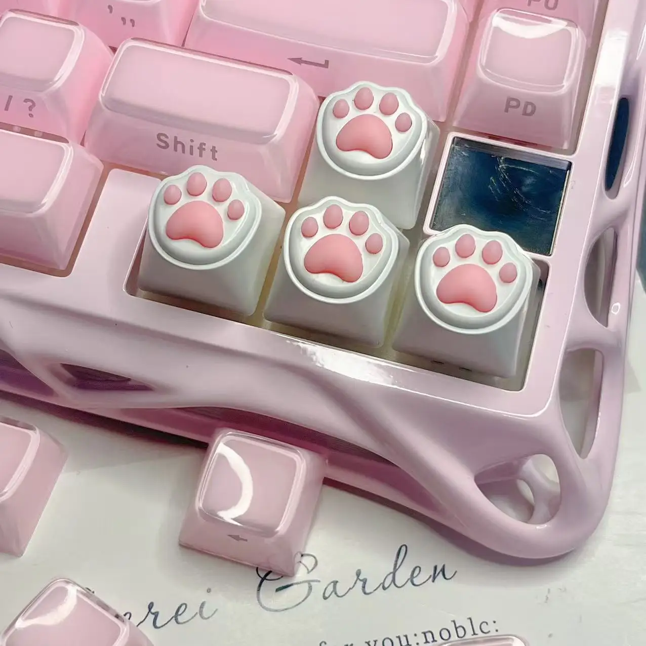 Cute Soft Cute Silicone Cat Claw Keycap Game Mechanical Keyboard Cross Axis Girl Pink ESC Personalized Gift Keycap