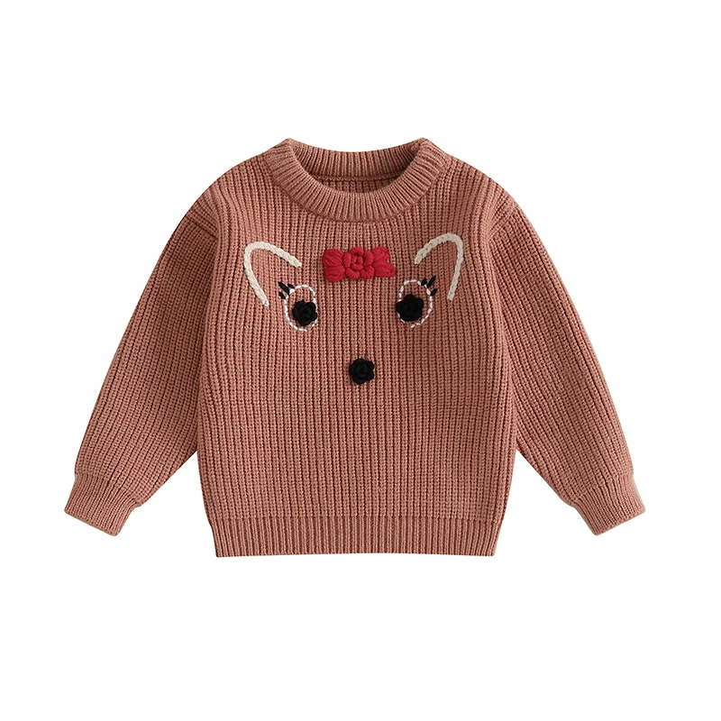 

Baby Girl Knit Sweater Cute Long Sleeve Pullover Sweatshirt Tops Baby Fall Winter Festival Clothes