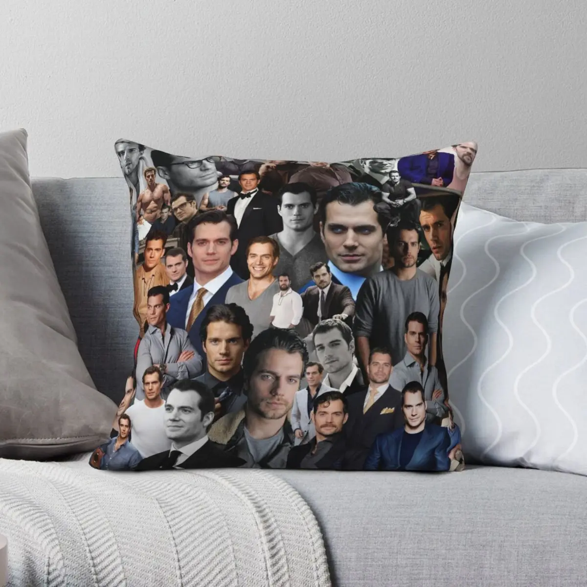 Henry Cavill Charles Brandon Square Pillowcase Polyester Linen Velvet Printed Zip Decor Pillow Case Sofa Seater Cushion Cover