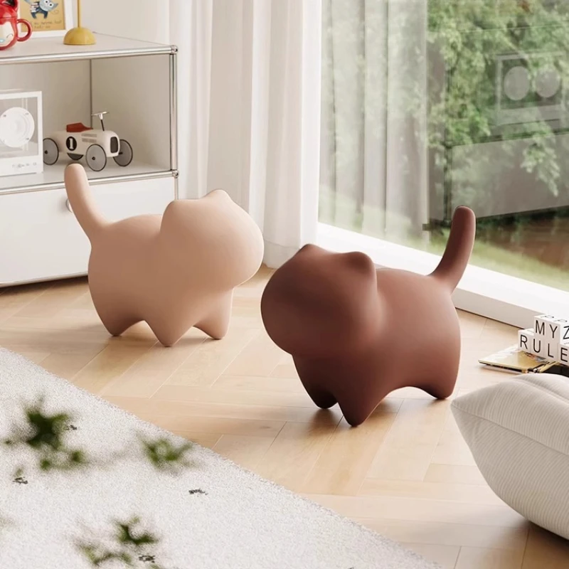 Creative Animal Stool Cute Kitten Shoe Changing Stool Animal Ornaments for Living Room and Bedroom Multiple Styles Available