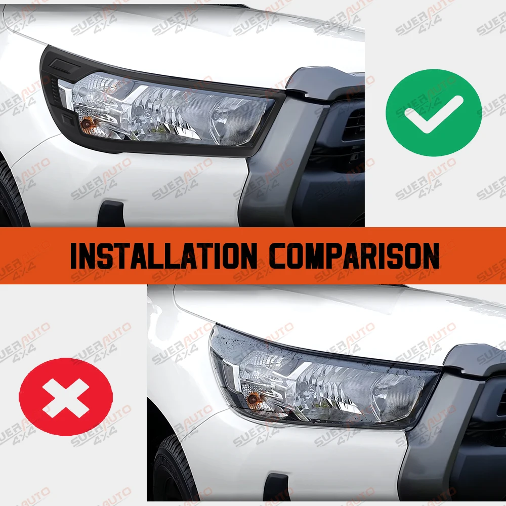 ABS Light Cover Trims Surround Cover For Toyota Hilux Revo 2021-2025 Headlight Tail Light Cover Car Accessories view 5