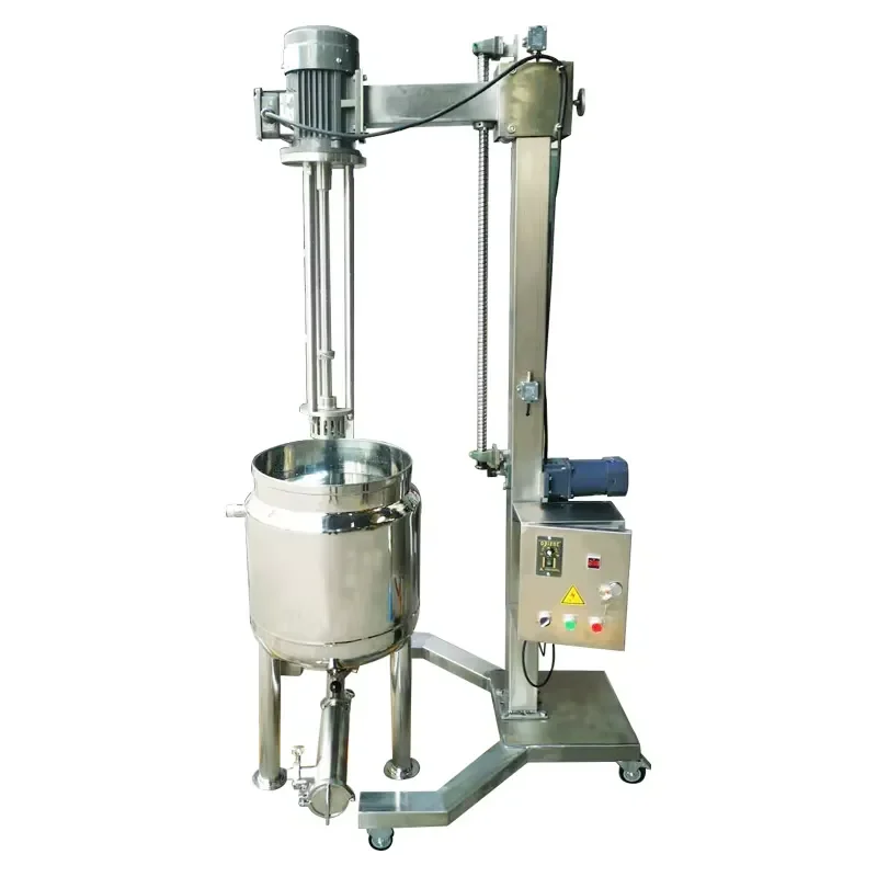 High-Speed Steel High-Shear Mixer for Shampoo Cream Emulsifier Movable Paint With Lifting for Liquid Homogenization
