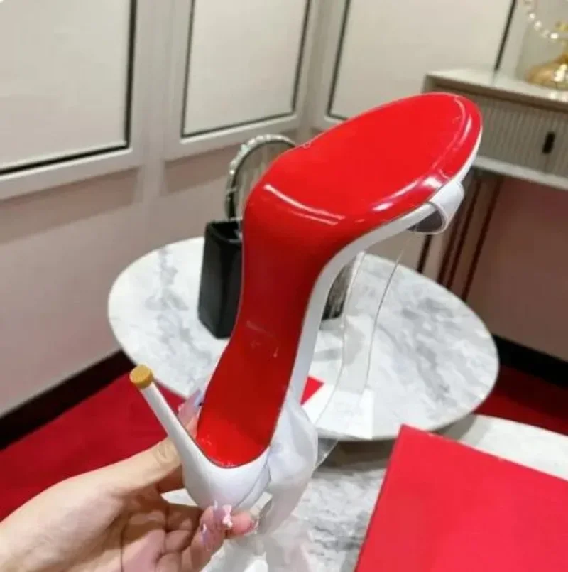 Top Quality Red Sole Womens High Heels 10cm Shoes Luxury Fashion Ladies Crystal Sandals Classic Retro Designer High Heel 0488HJ