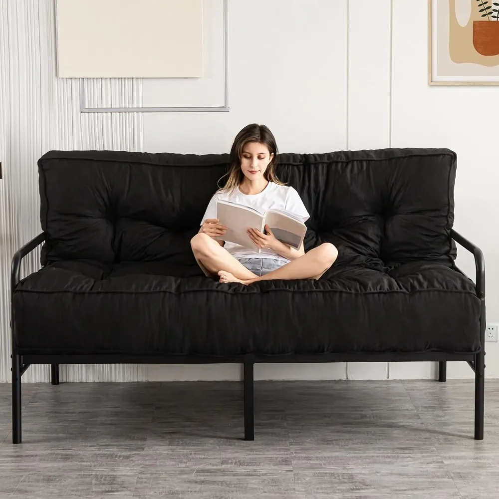 

8 Inches Futon Mattress Full Size, Thick Futons Sofa Couch Bed, Floor Mattress for Adults, Shredded Foam Filling,