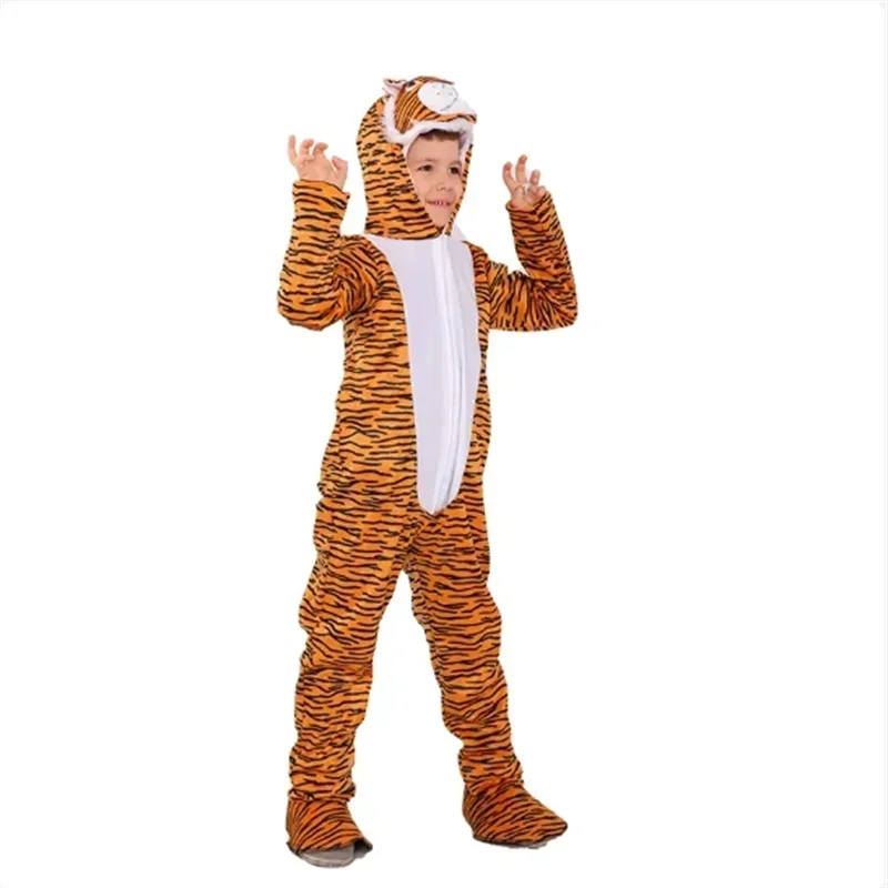 CosplayNew disfraz de moda disfraz de animales tigre disfraz para niños cosplay Halloween carnaval niña niños traje mono regalo de tigre