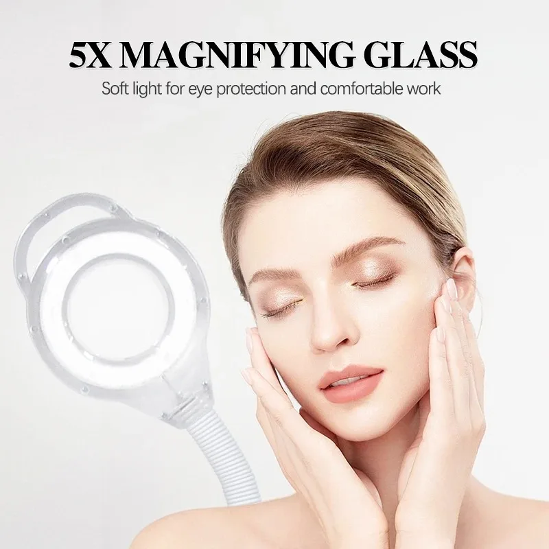 2025 Hot 3 In1 Hot and Cold Face Steamer With 8x Magnifying Lamp Ring Light for Salon Sauna Vapor Ozone Vaporizer Facial Steamer