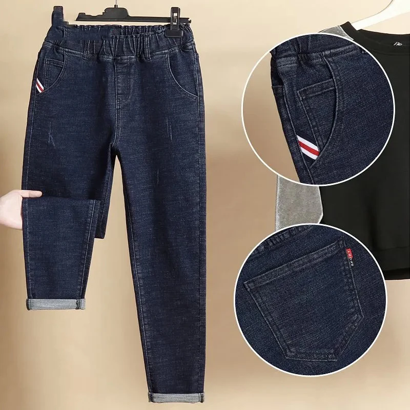 Big Size 6xl Baggy Jeans Women Vintage High Wasit Harem Denim Pants Casual  Ankle-length Vaqueros Streetwear Kot Pantolon New