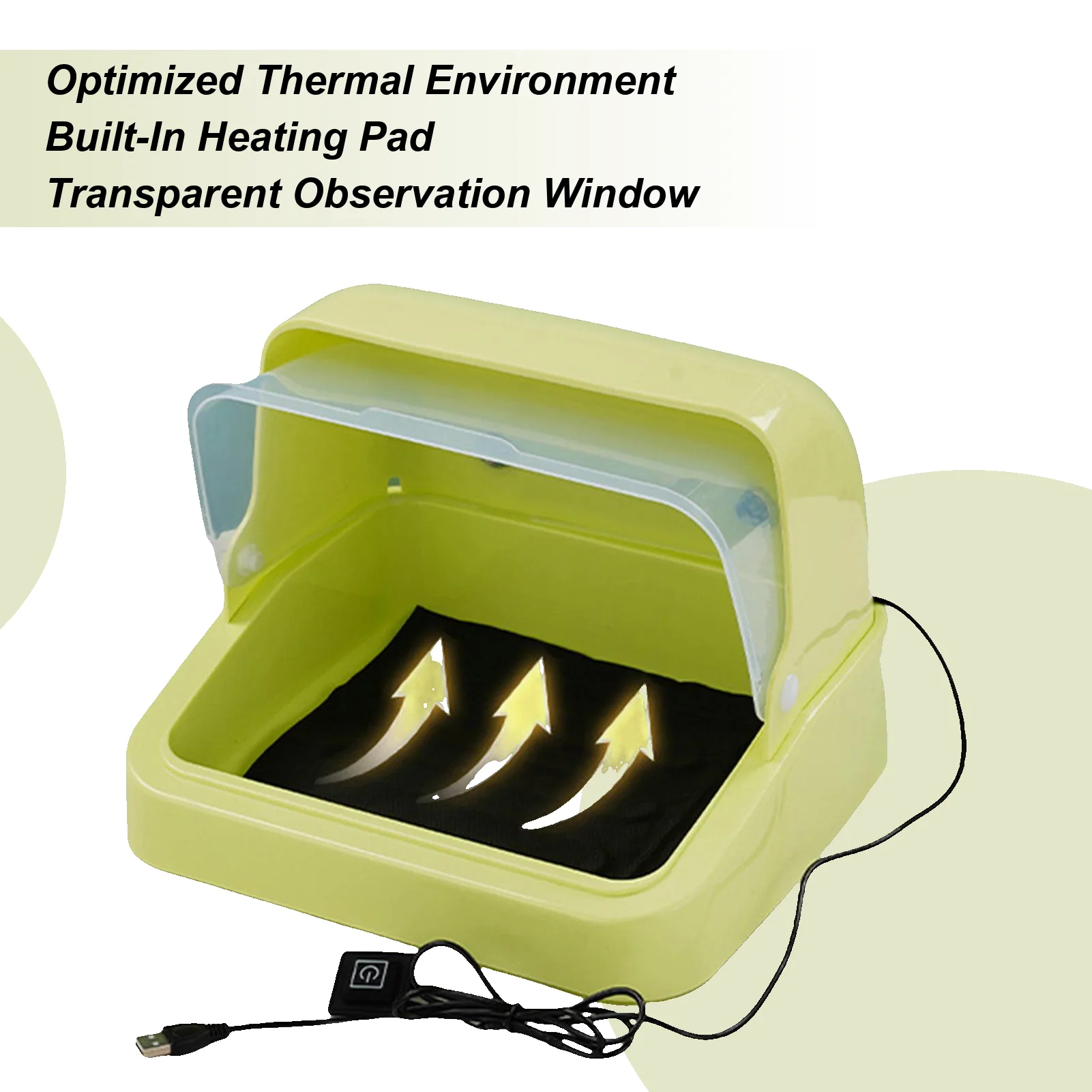 

Коробка-инкубатор со встроенным нагревательным элементом, клетка для разведения птицы, обогреватель для птицы, инкубационный ящик для фермы, для утят, попугаев, перепелов, ящериц, индеек